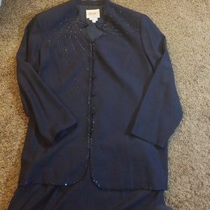 Carissimo Royal Blue Jewel Women's Plus Size Suit